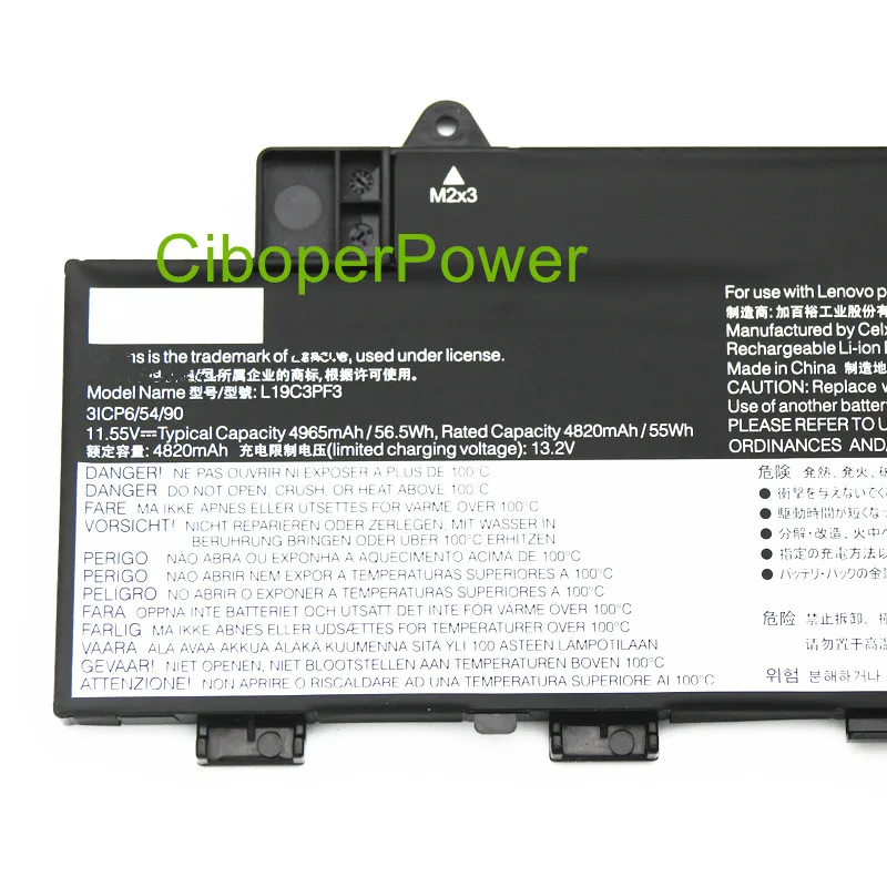 L19M3PF3 L19C3PF3 L19M3PF4 L19L3PF7 Laptop battery For 5B10X02602 SB10X02601 AIR-14IIL 2020 2021 11.55V 55Wh