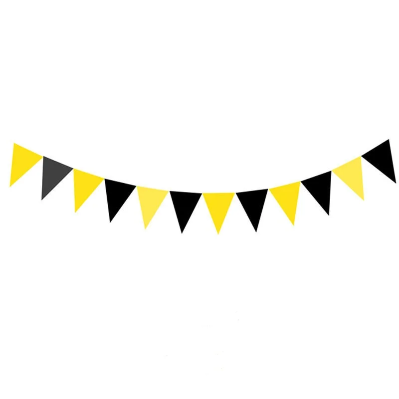 

4M 12 Flags 8M 18 Flags Pink Yellow Black Blue White Flags Festival Pennant Birthday Theme Party Flags Decoration Supplies