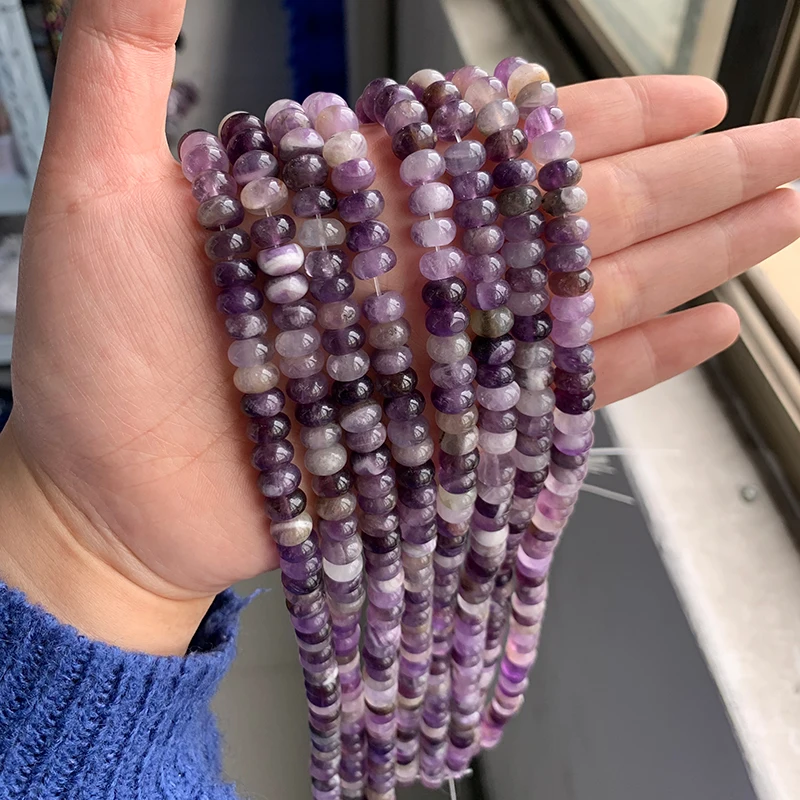 High Quality Natural Stone Bead Rondelle Shape Loose Spacer Abacus Quartz Beads For Handmade Jewelry Bracelet Necklace DIY