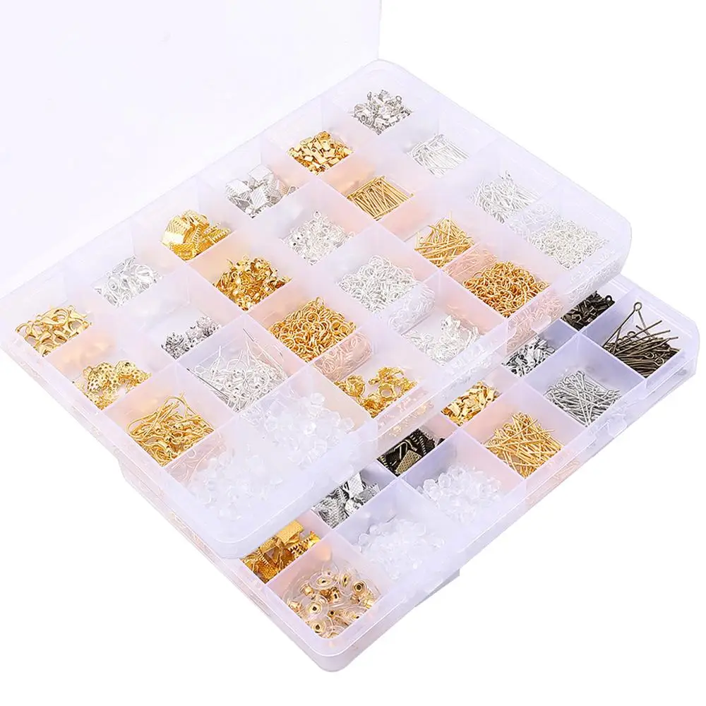 Zestaw do tworzenia biżuterii narzędzie do naprawy otwarty pierścień/karabińczyk/ogon łańcuch/klip klamra/kolczyki haki zestaw kolczyki DIY materiały — zdjęcie 5