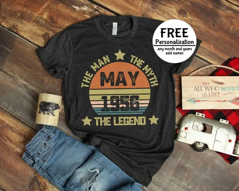 Vintage 1956 shirt 65th birthday gift ideas birthday classic summer 100% cotton round neck T-shirt Unisex