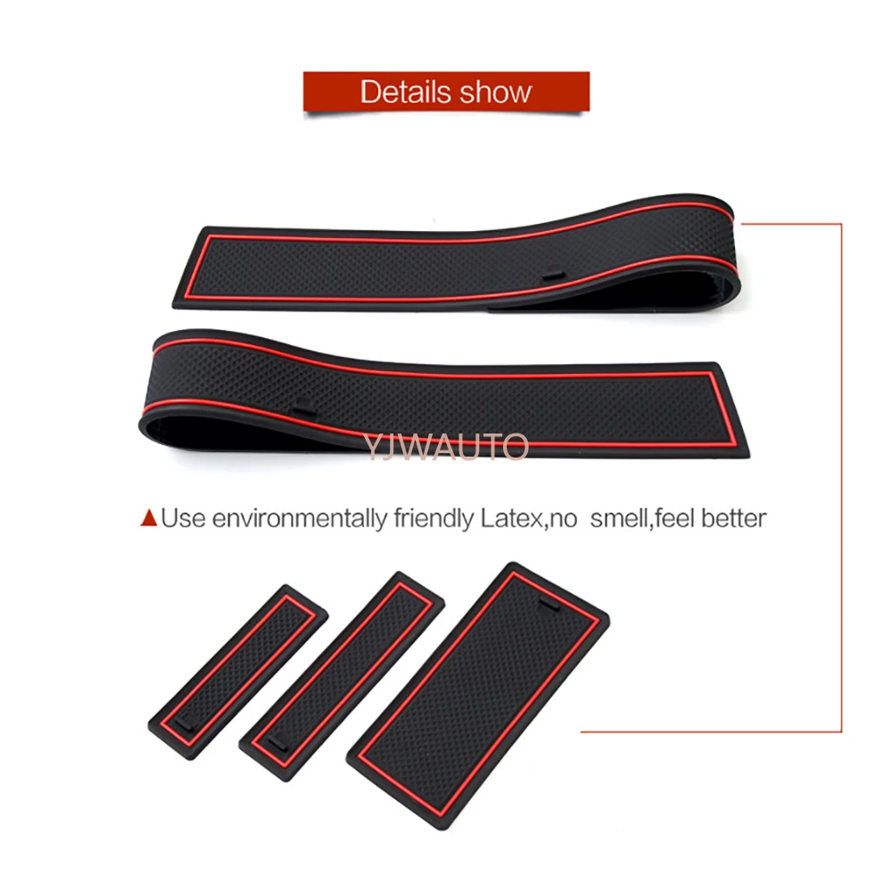 Door Slot Mat for Honda STEP WGN Gate Groove Cushion Car Door Rubber Cup Holder Mats Anti-slip Carpets Position