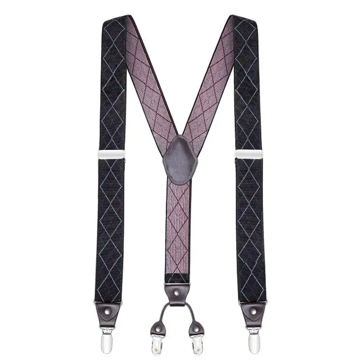 คลาสสิกสไตล์ร้อน 3.5 ซม.Y-Shape 4 คลิป Suspender Mens Suspender Suspensorio Masculino สําหรับชายหรือหญิงของขวัญ