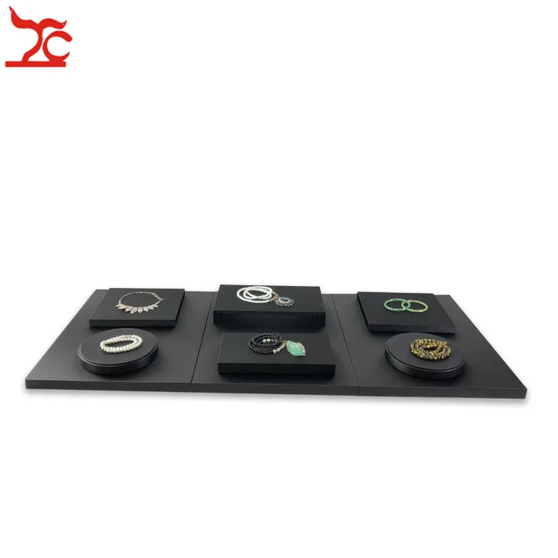 

Black Soft PU Jewelry Counter Showcase Kit Jewelry Store Cabinet Board Necklace Bracelet Jewelry Display Tray Holder 9Pcs/Lot