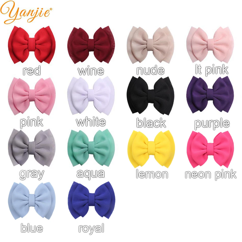 YANJIE 10pcs/lot Hair Bows Barrette 6'' Double Layer Bows Hair Clips for Women Puff Space Cotton Bow DIY Girls Hair Accessories