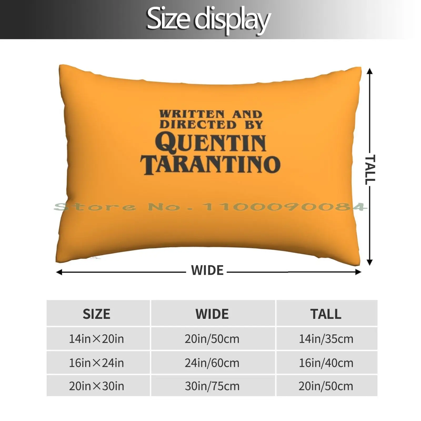 Written And Directed By Quentin Tarantino ( Dark ) Pillow Case 20x30 50*75 Sofa Bedroom Kiiroitori Kids Anime Good Night