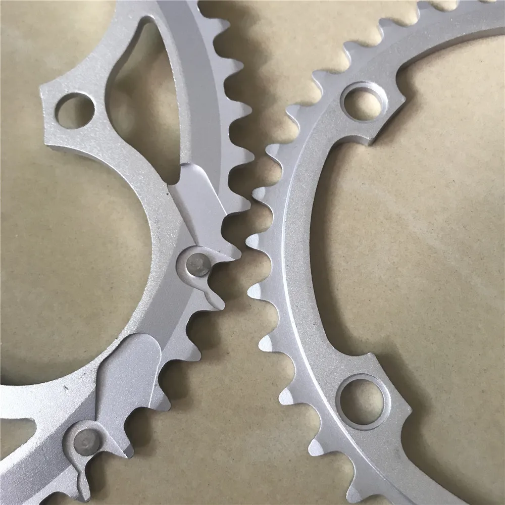 Road Bike Sprockets 130 BCD 53T 39T Double Disc Crown Chainwheel Folding Bicycle Chainring Alloy MTB Parts 7/8/9/10 Speed 3/32"