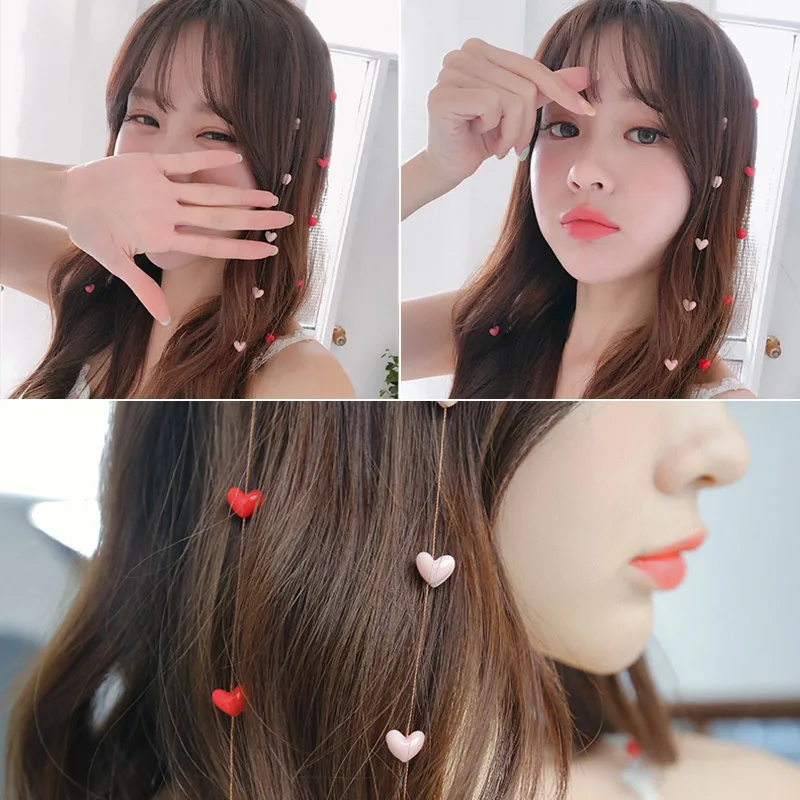 Girl Heart Super Fairy Flower Streamline Hairpin Headdress Invisible Hair Comb Love Cherry Blossom Tassel Pearl Hairpin