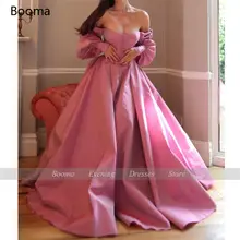Pink Prom Dress with Bishop Sleeves #3