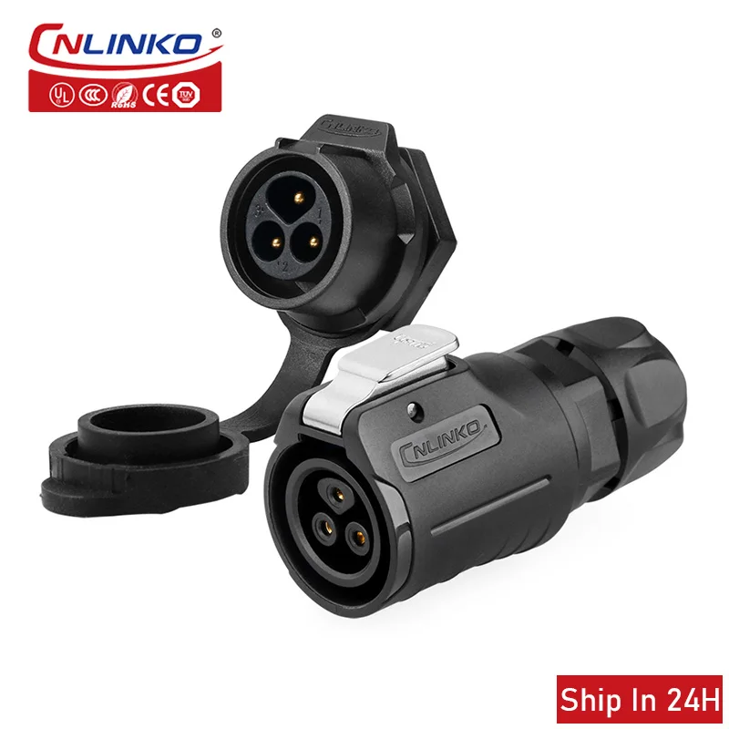 

Cnlinko LP16 3pin IP67 Waterproof Plastic Industrial Aviation Plug Socket Electrical Cable Wire Connection Adapter for Testing