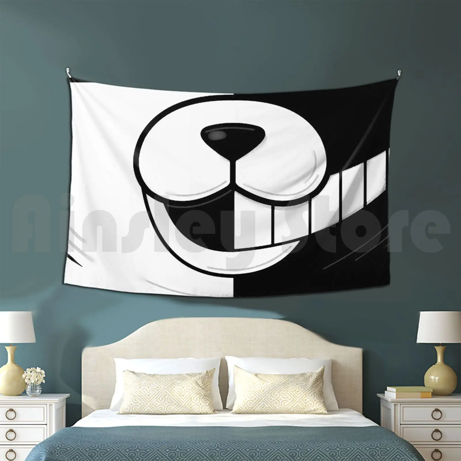 Tapestry Monokuma Bear Face Hat Monokuma Danganronpa Anime Videogames Danganronpa Trigger Happy