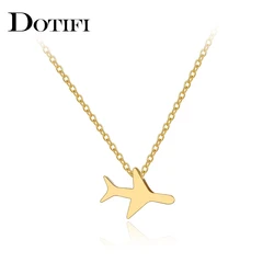 Stainless Steel Necklaces Simple Airplane Fashion Style Men Chain Necklace For Women Jewelry Collar Pendant Party Friends Gifts