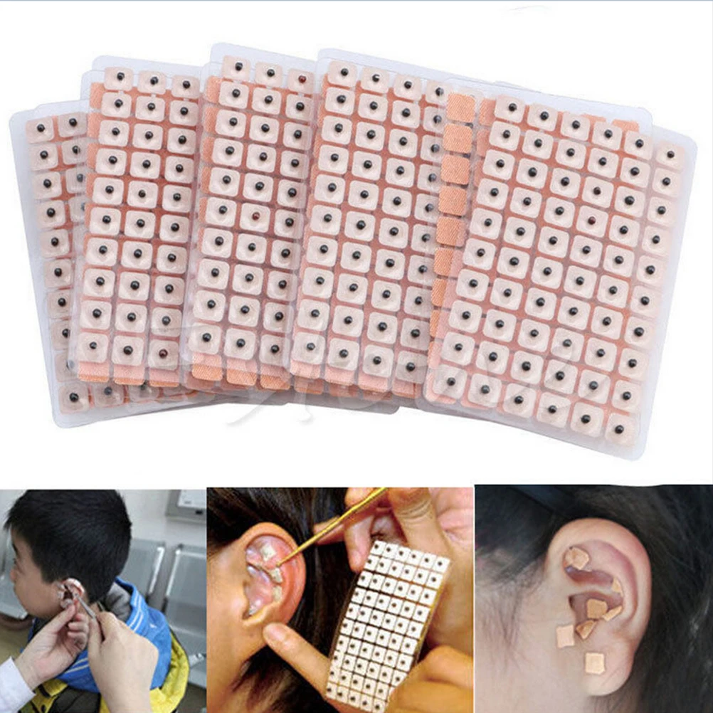 600 Pcs/lot Relaxation Ears Stickers Acupuncture Needle Ear Vaccaria Seeds Ear Massage Auricular-paster Press Seeds