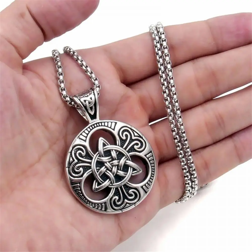 New Retro Nordic Celtic Knot Symbol Pendant Men\\\\\'s Necklace Amulet Jewelry Gift