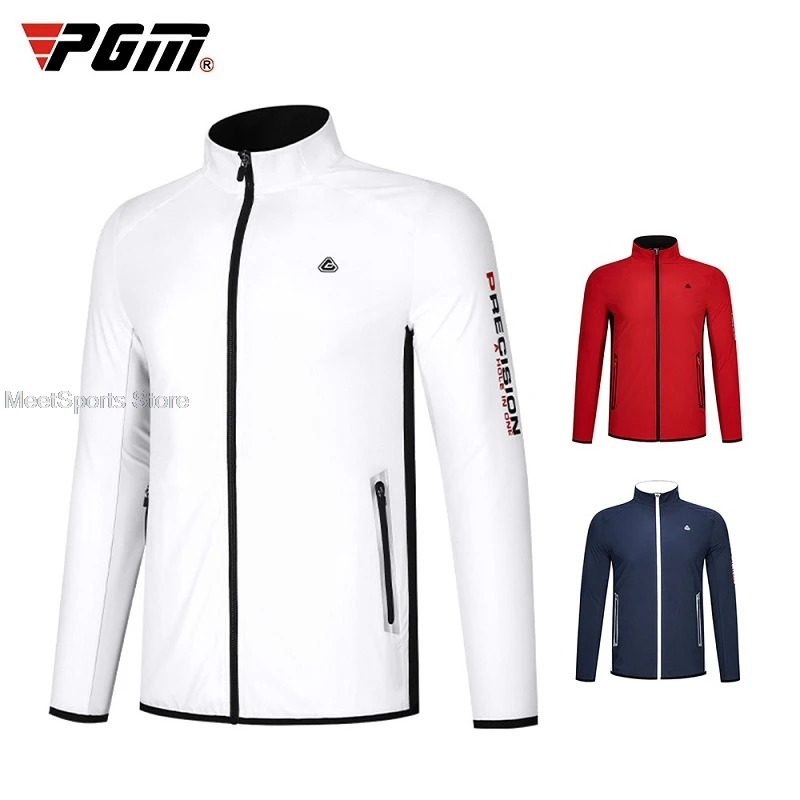 Pgm Waterproof Golf Jacket Men Autumn Spring Long Sleeve Blazer Jacket Man Fully Zipper Windproof Golf Windbreaker Sports Coats