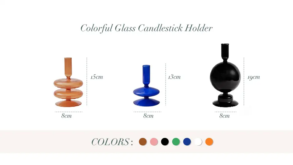 Floriddle Taper Candle Holders Glass Candlesticks for Home Wedding Table Decoration Glass Vase Table Bookshelf Candles Stand