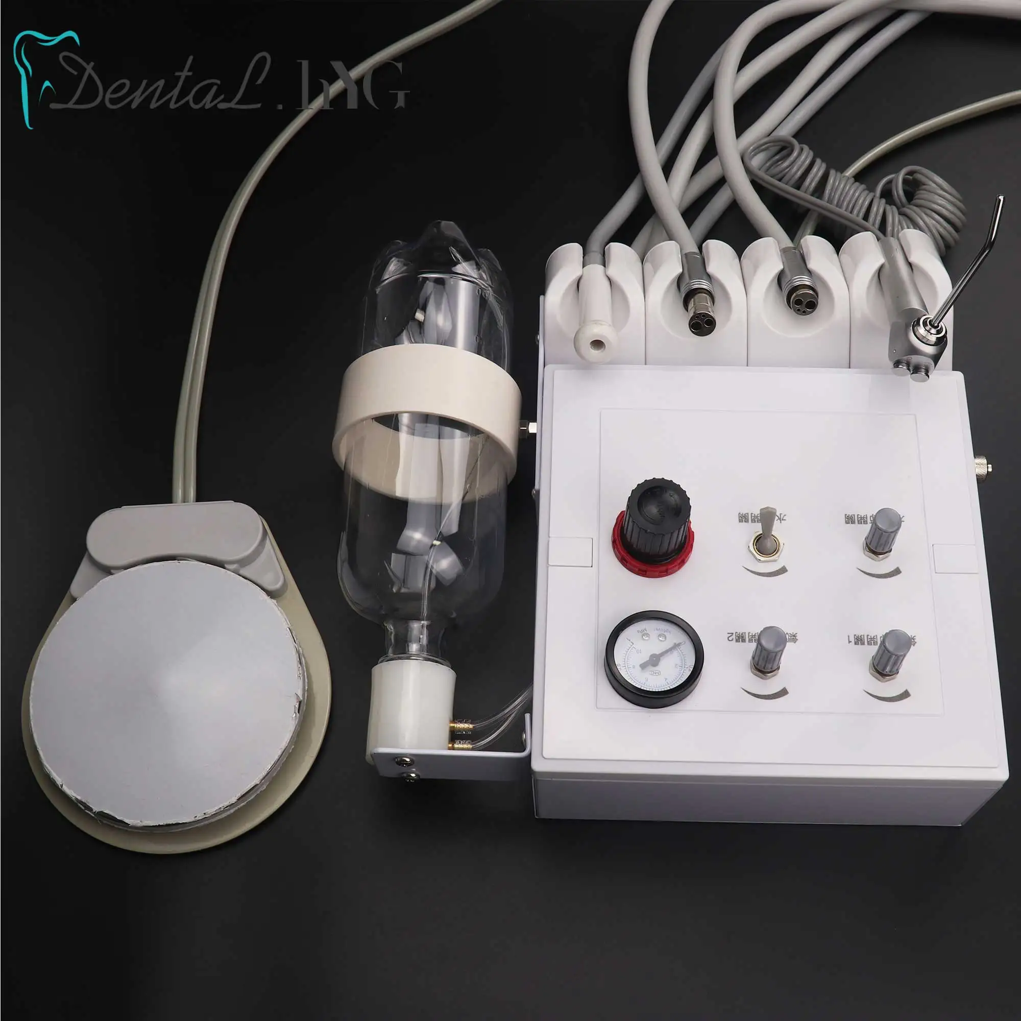 New Dental Lab Portable Weak Suction Turbine Unit Air Compressor 3 Way Straw Wall-mounted Turbine