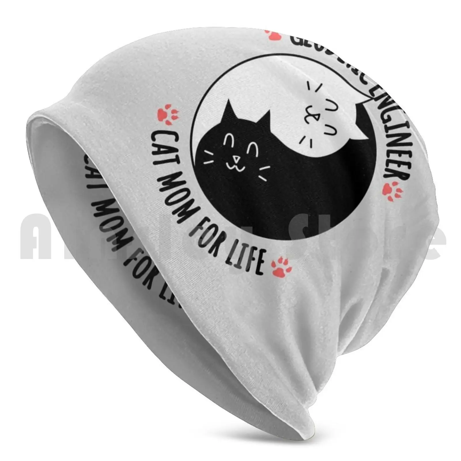 Geodetic Engineer Cat Mom For Life Quote Beanies Pullover Cap Comfortable Cat Kitten Cat Lover Kitten Lover Cat