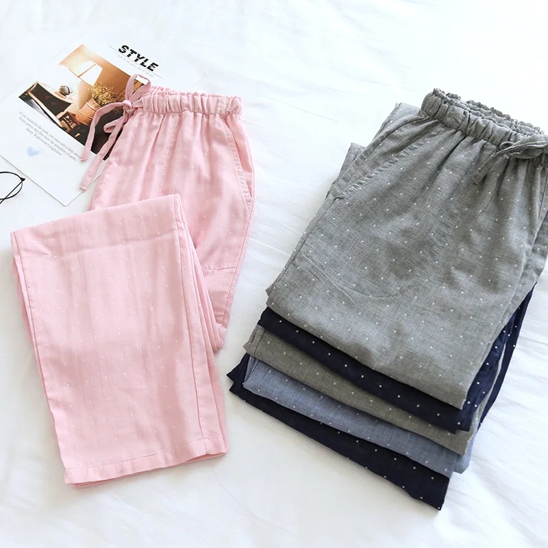 NHKDSASA Women's Pants Couple's Pajama Harajuku For Adluts Oversized Home Furnishing Cotton Trousers Men Sleep Bottom Home Wear