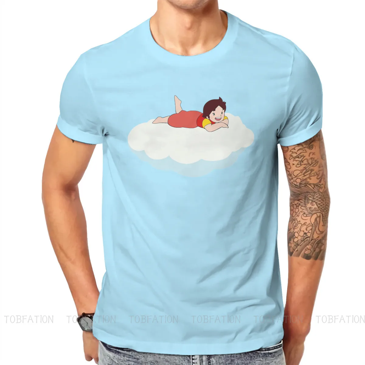 Heidi on a Cloud The Girl from the Alps T Shirt Classic Graphic High Quality Tshirt Oversized O-Neck Men Clothes