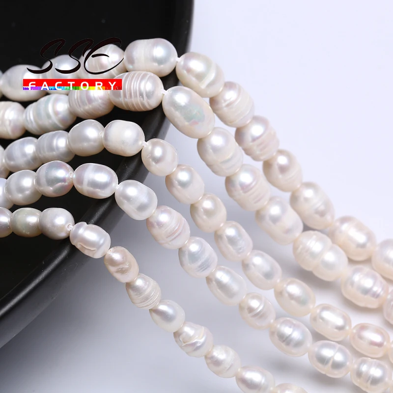 100% Natural Freshwater Pearl Irregular Rice Shape Beads For Jewelry Making DIY Bracelets Necklace 4 5 6 7 8 9 10 11mm 15