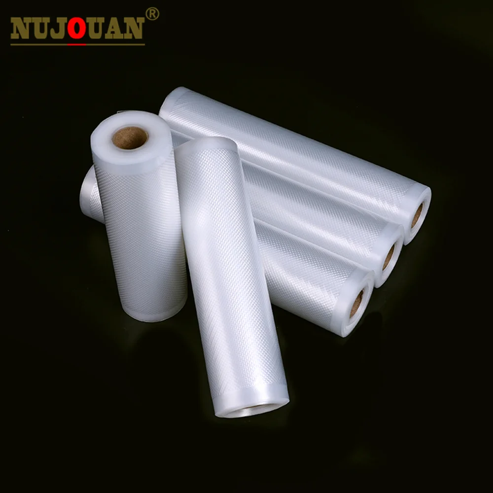 Bolsas de vacío de alimentos para sellador al vacío, bolsas de larga duración para envasado al vacío, 12/15/20/25/30cm x 500cm/rollo