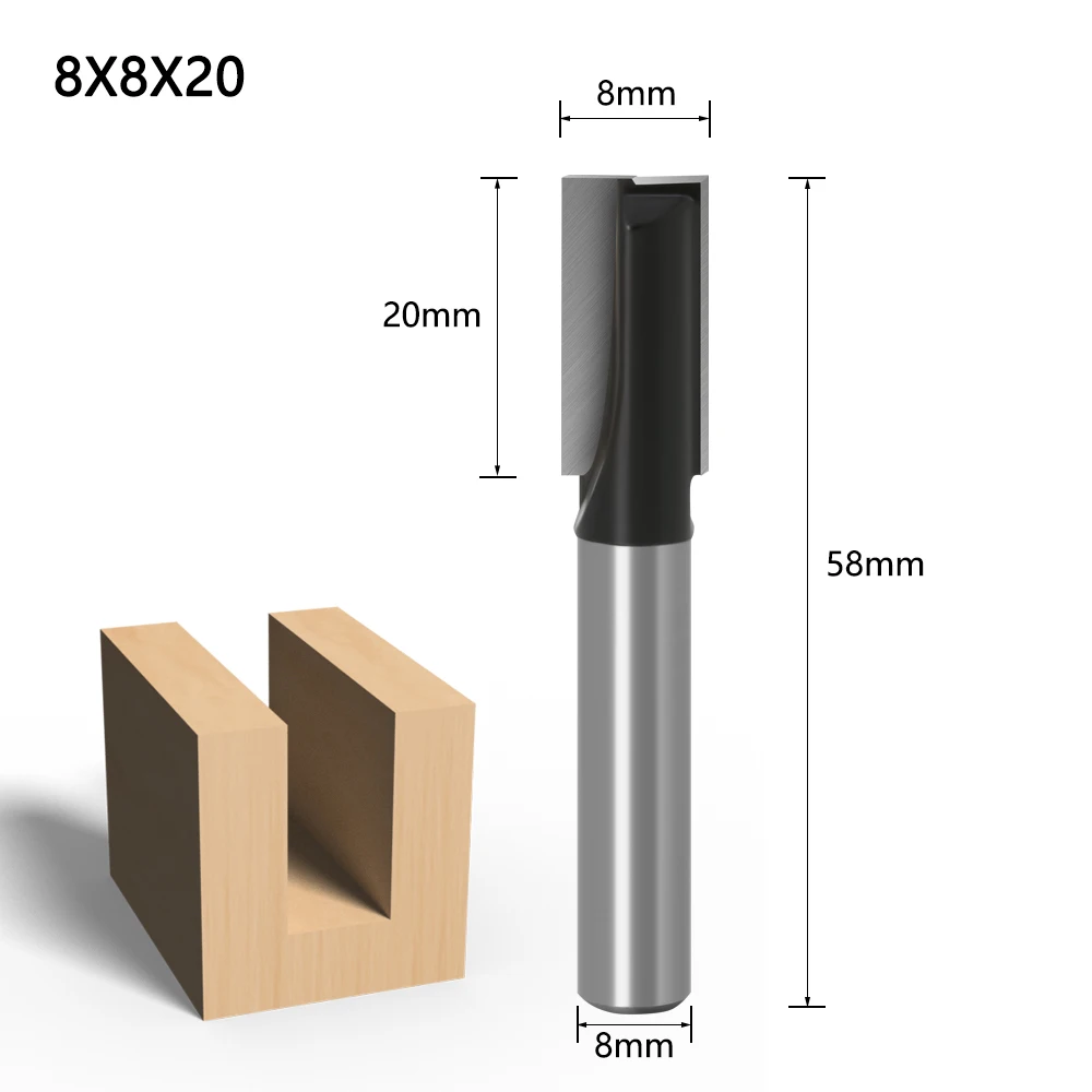 木工用ソリッドカーバイドビット,8mm,1ピース,フライス盤,木材用cnc