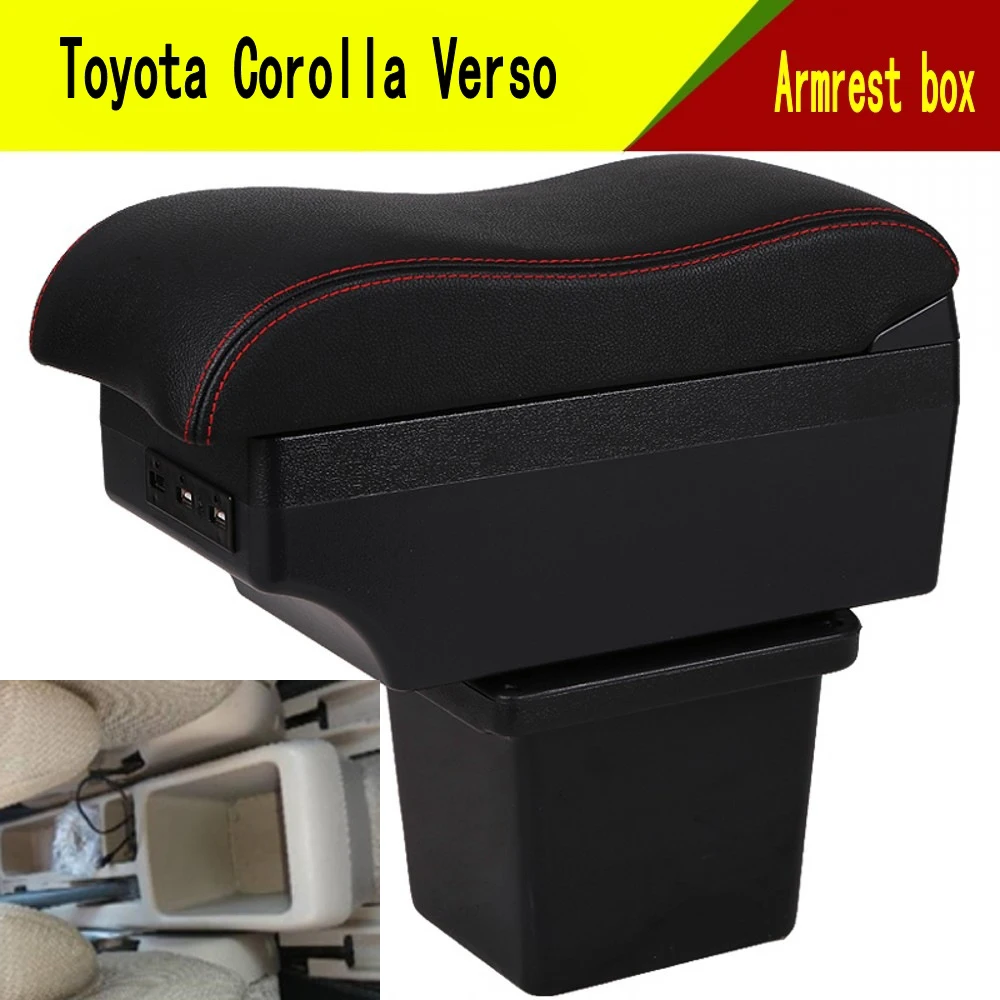 For Toyota corolla verso Armrest Box Storage box Car accessories Retrofit parts Interior details Auto Holder USB