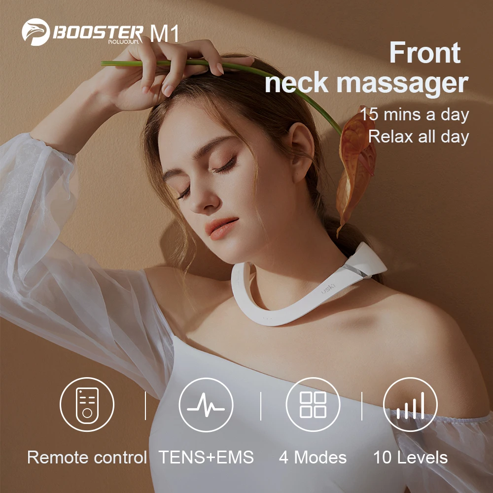 Booster Elektrische Pulse Neck Massager für Schmerzen Relief Health Care, Cordless Tiefe Gewebe Zehn Neck Muscle Massage Gerät