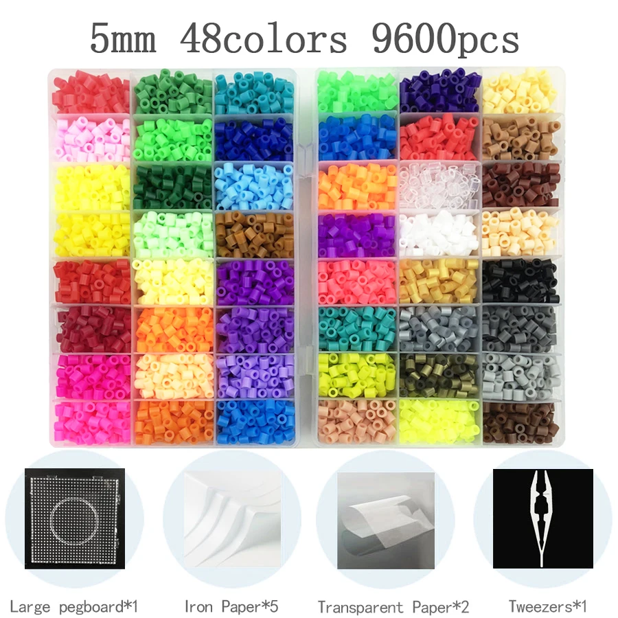 5mm boxed perler PUPUKOU Iron beads hama beads abalorios children DIY handmaking fuse beads 3D Puzzle Educational Toys