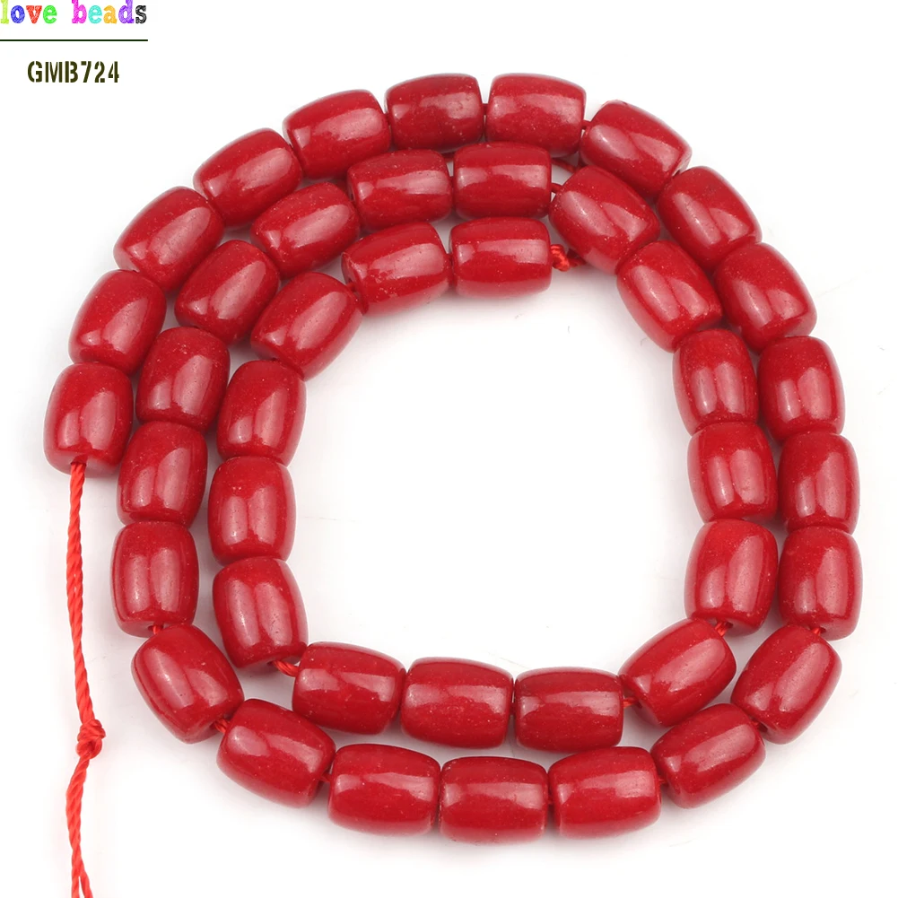 3 Größen Rote Korallen-Trommelperlen für Schmuckherstellung, Armbänder, DIY, Handgemachtes 15-Zoll-Damenkettenarmband – Detail 7