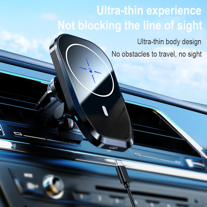 Suporte Magnético do Telefone do Carro com Porta tipo c Carregador sem Fio 15w qi Carga Rápida Montagem para Iphone 13 12 12 Pro Max 13 12 Mini
