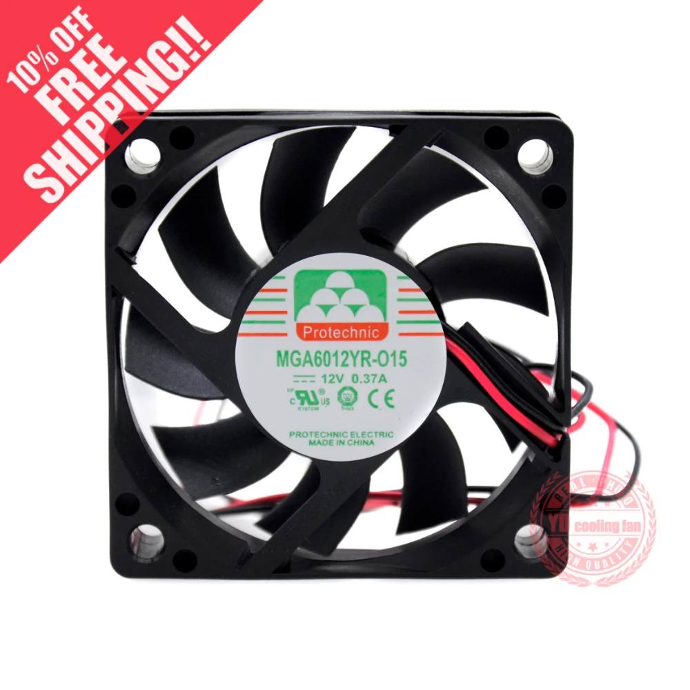 

NEW Protechnic Magic MGA6012YR-O15 6015 12V 0.37A cooling fan