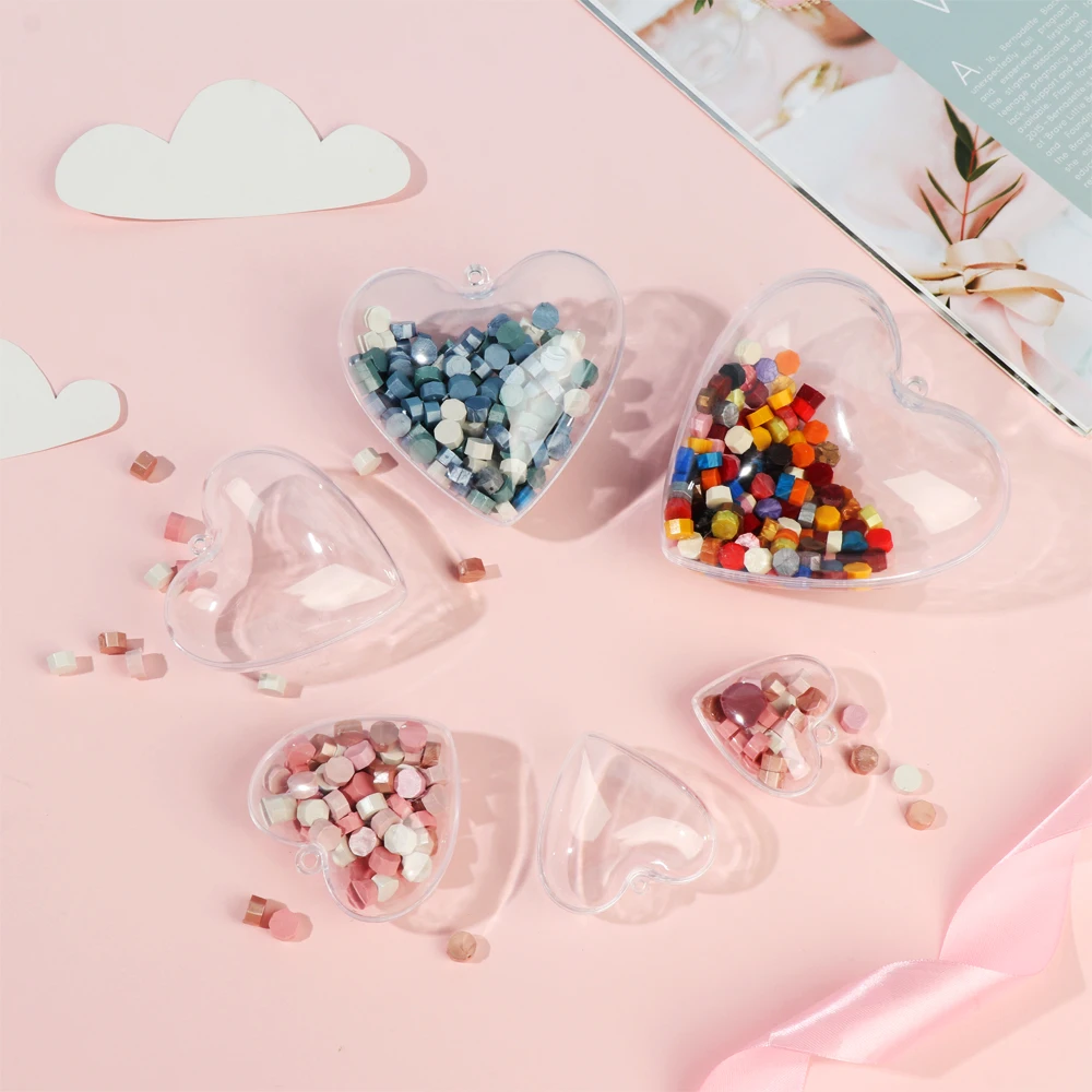 Transparent Plastic Christmas Trees Acrylic Heart-shaped Fillable Ball Clear Ornament Gift Present Box Decorations Wholesale