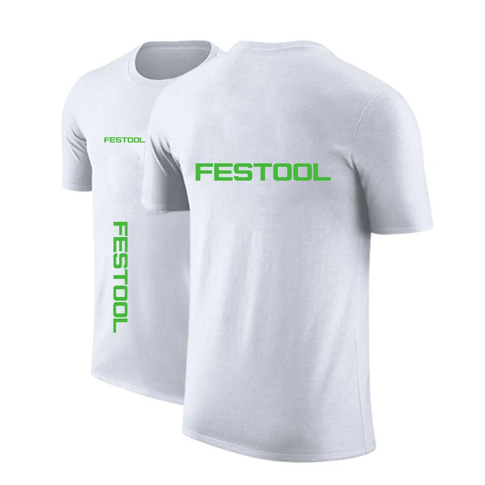 Festool Tools Printing Mens Short Sleeve Tshirt Summer Casual Male Solid Colour Cotton T Shirts Fashion HipHop Harajuku Clothes