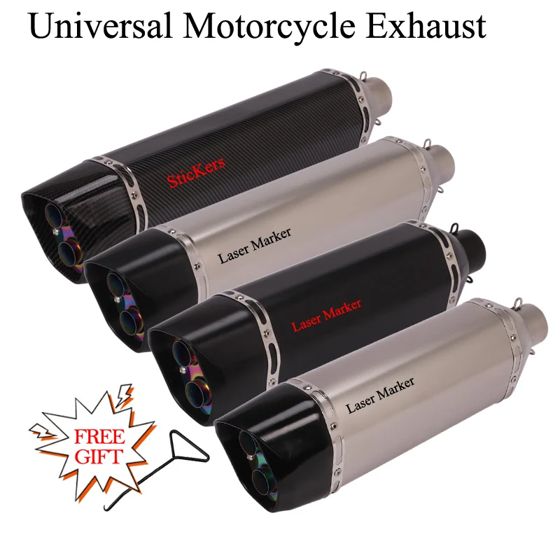 

For Ninja 250 MT-10 R1 R3 ZX6R 470MM 570MM Universal Motorcycle Exhaust Muffler DB Killer 51MM Escape Moto Pot Echappement Pipe