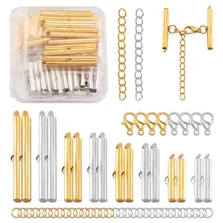 Crimp End Beads Beading Slide On End Clasp Buckles Tubes Extender End Chains Jump Rings Lobster Claw Clasps DIY Jewelry Making