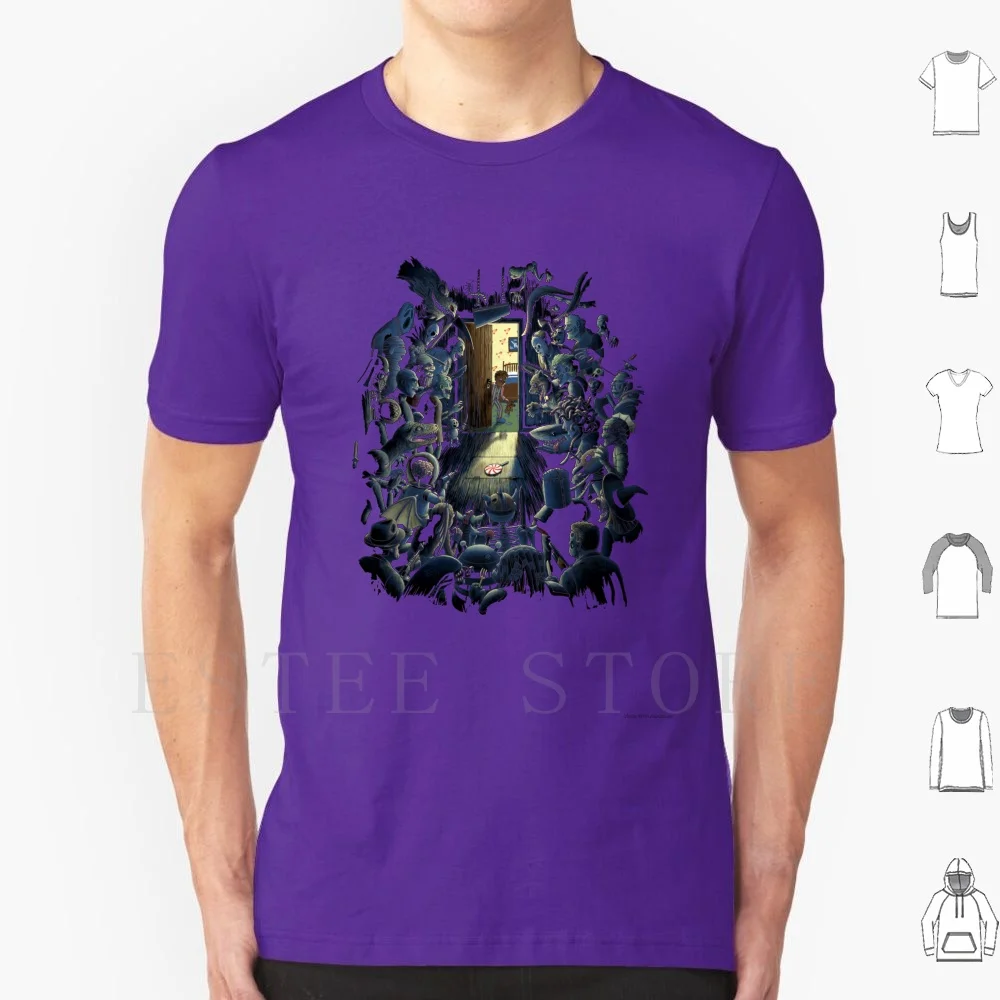 Be Afraid Of The Dark T Shirt Print Cotton Monster Clown Ghost Grim Reaper Dragon Velociraptor Raptor Zombie Baby Skeleton