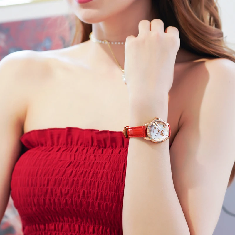 LOBINNI простые модные женские часы водонепроницаемые часы керамический ремешок из розового золота автоматические механические часы со светящимися стрелками женские часы