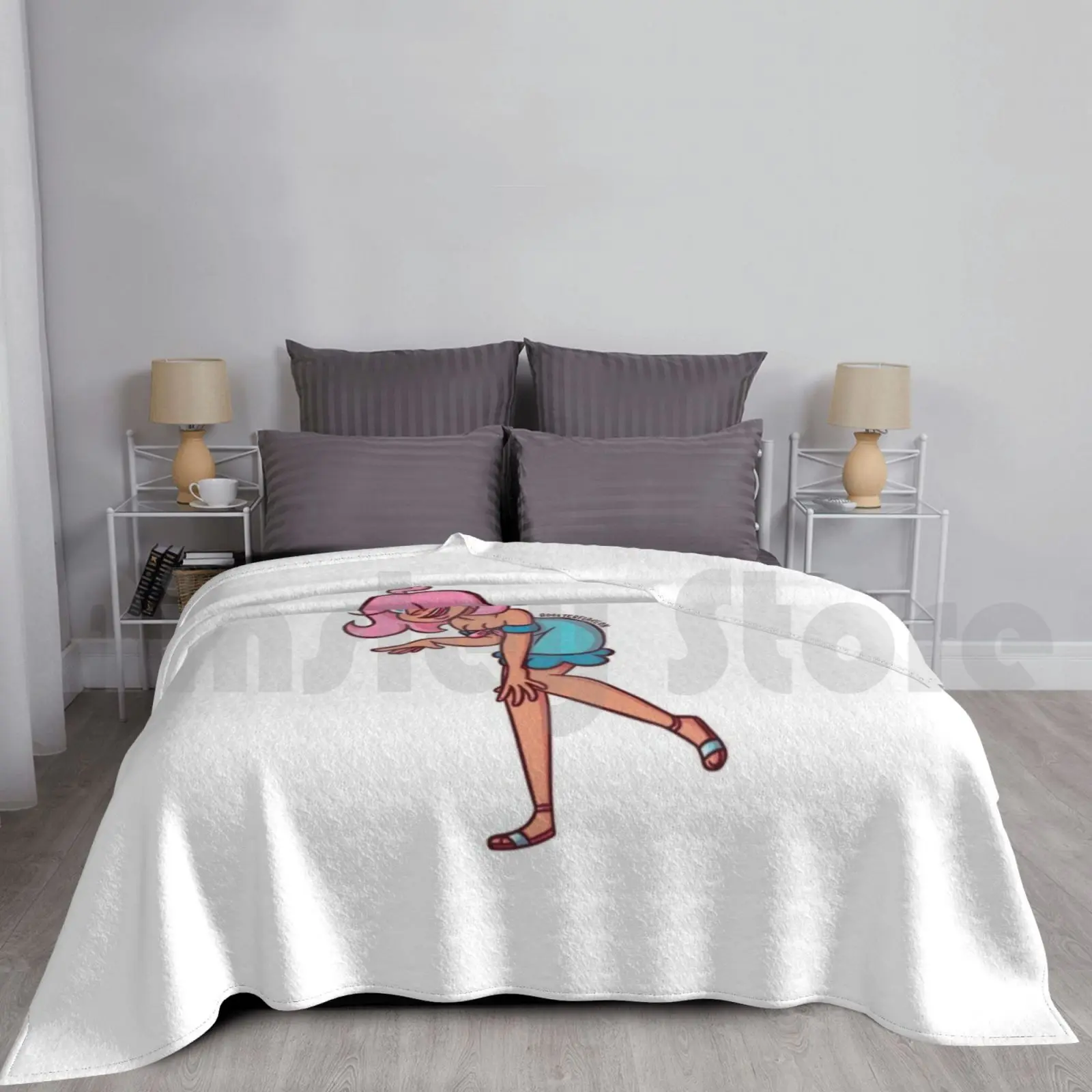 

Blanket Bonnie 3272 Illustratiom Girls Trans Oc Original Character Cute Pink Blue