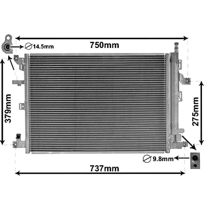 Do samochodu VAUXHALL Opel MOKKA/Chvrolet TRACKER/BUICK ENCORE 1.4 A/C układ kondycjunujący z kondensatorem powietrza 95321793 1850273 GM3030304 95026328