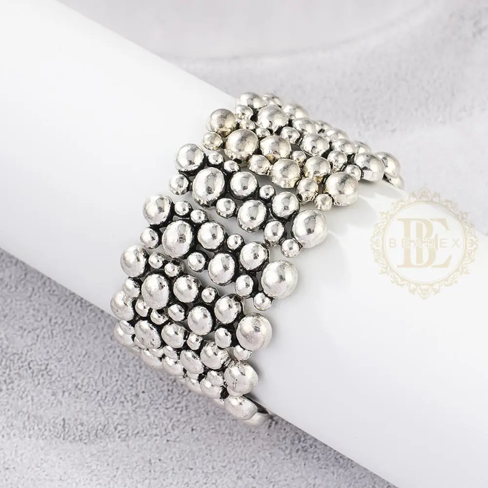 One Fashion Jewelry Vintage Finish Zinc Based Alloy Bracelet with Elastic Cord (BE27)