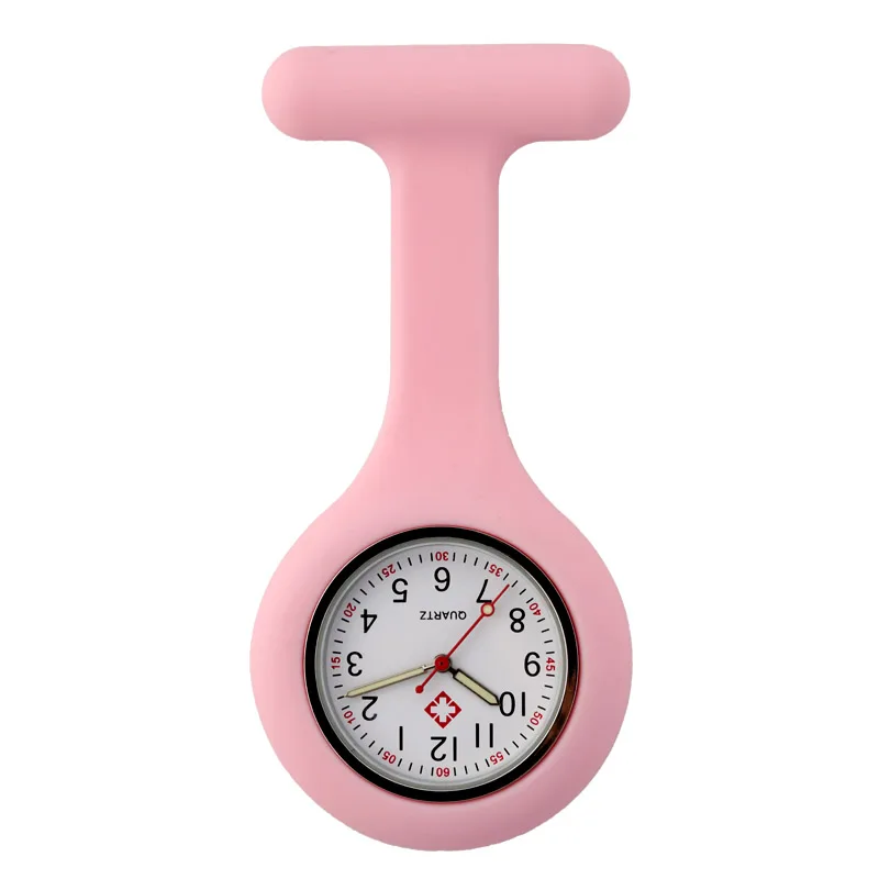 Reloj de bolsillo médico de cuarzo para enfermera, pulsera con colgante de silicona, con broche, solapa, regalo