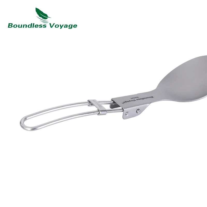 Boundless Voyage Foldable Telescopic Titanium Chopsticks Travel Picnic Folding Cutlery Outdoor Spork Camping Tableware Mess Kit