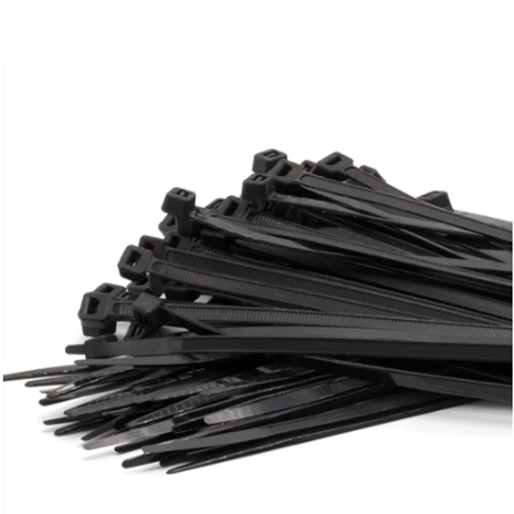 250pcs/500Pcs/bag 150,200,250,300,350,400,450,500 mm Length 5mm Width Self-Locking BlACK Nylon Wire Cable Zip Ties Cable Ties