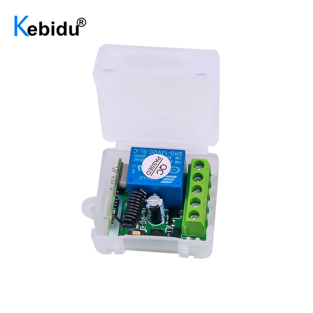 Kebidumei 433 Mhz interruttore telecomando senza fili DC 12V 1CH relè RF 433 Mhz modulo ricevitore per l\'apprendimento del codice trasmettitore