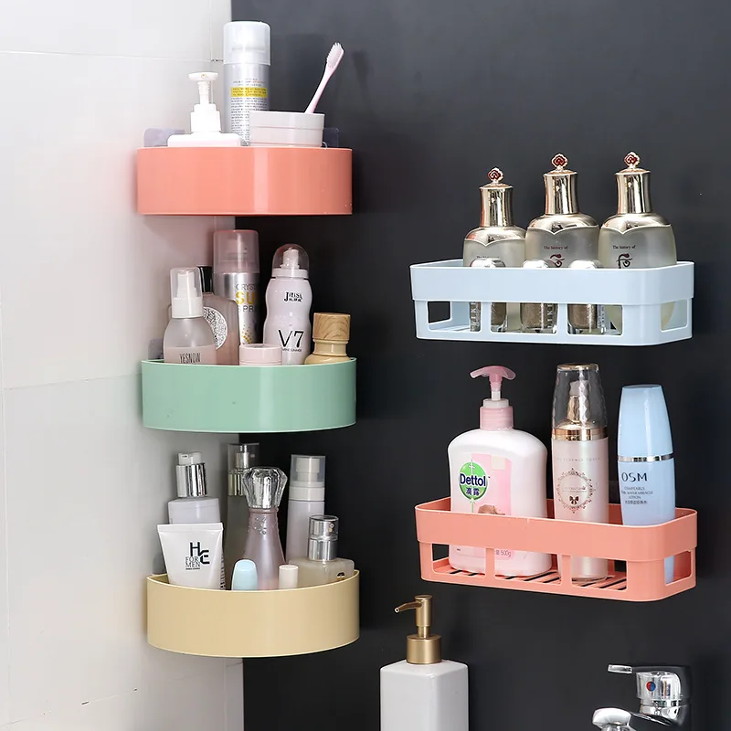 Bathroom Shelf Organizer Multifunction Shelf Sponge Drain Rack Storage Suction Holder Bath Baskets Shower Kitchen Accessories