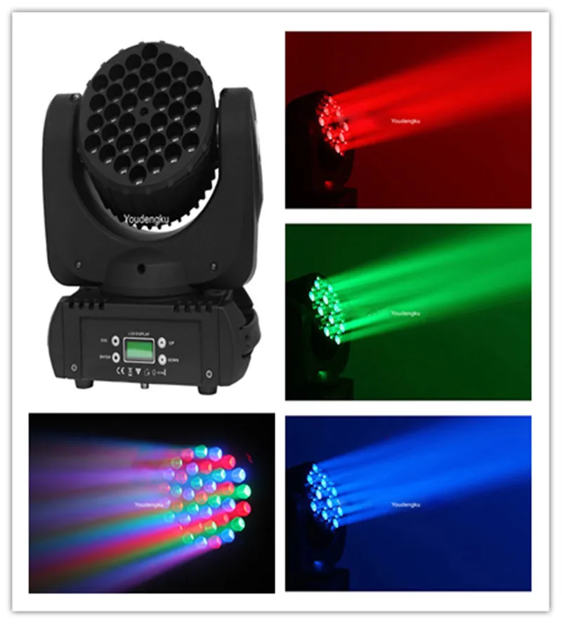 

10pcs disco led moving head washer 36x3 watt rgbw dmx512 beam led moving head light for stage weeding concert