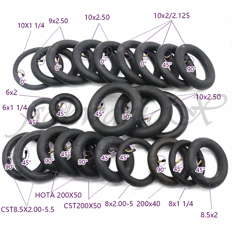 High quality Inner Tube 6/8/8.5/9/10 inch with bent/straight valve 0/45/90 degree for scooter electric accessories  hoverboard