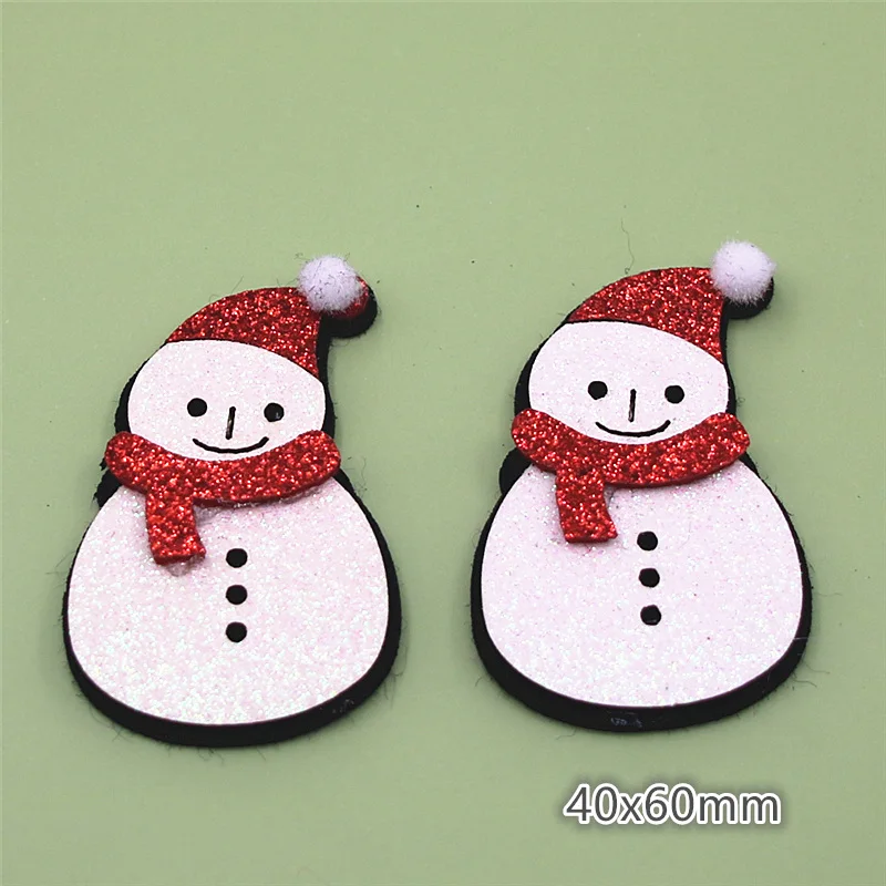 Non-woven Cloth Sequins patches Christmas House/Snowman/Reindeer Appliques for Clothes Sewing Supplies Diy Craft